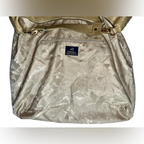 Terrida Vintage Croc Leather Tote Duffle Carry On Travel Bag Italy - Picture 13 of 13